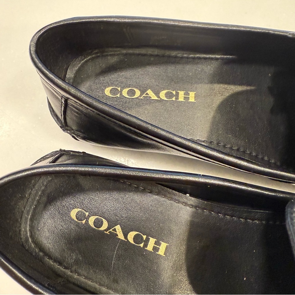 Coach Men’s Leather Driving Loafers Black Leather Sz 12D NEW - Picture 6 of 11